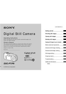 Sony Cyber-shot P7 manual. Camera Instructions.